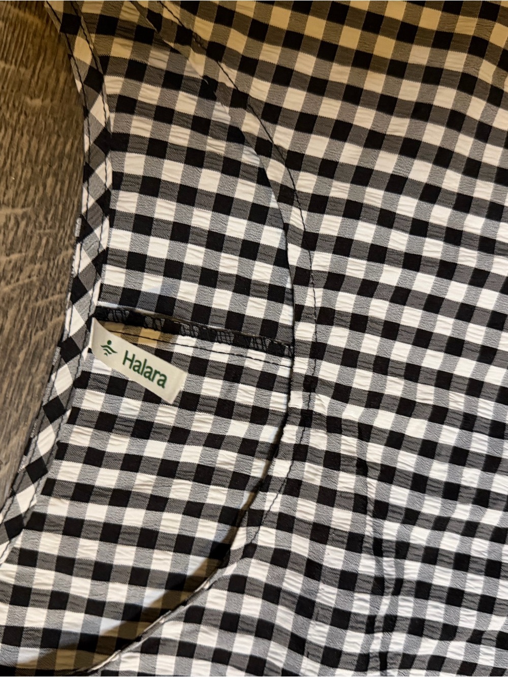 Halara Sleeveless Gingham Dress— Black & White - Picture 6 of 7